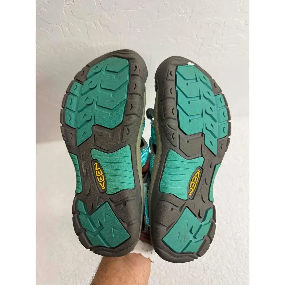 Keen Green‎ Black Sport Sandals Closed Toe Adjustable Strap Lace Lock US 4 EU 37
